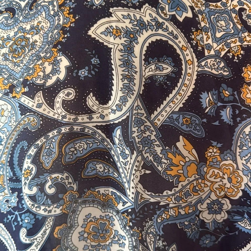 NWT! Blue floral paisley Kimono OS sparkly rhinestones dark feminine resortwear